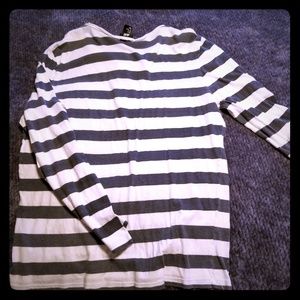H&m blue and white striped long sleeve